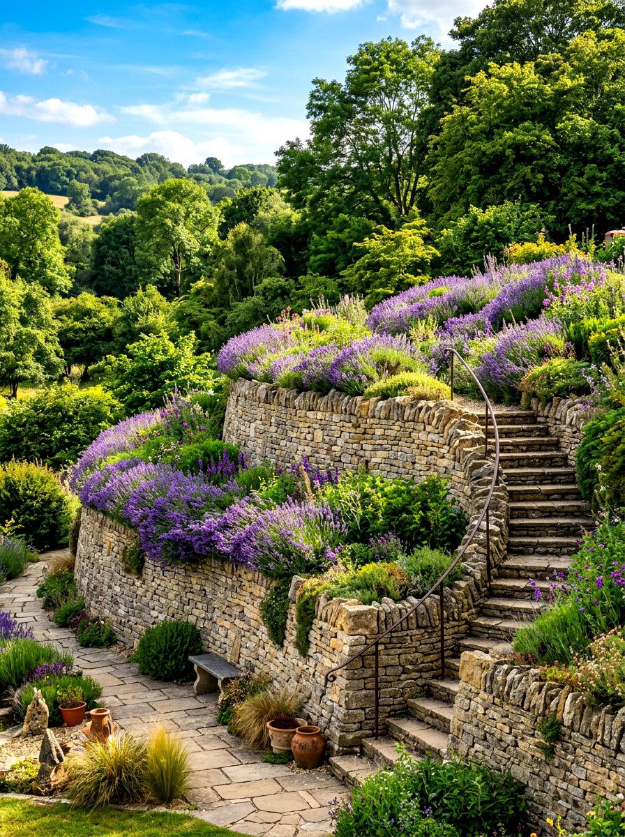 Natural Stone Retaining Wall - 30 quiet luxury backyard ideas