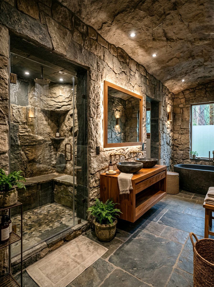 Natural Stone Sanctuary Bathroom - 30 Mediterranean bathroom ideas