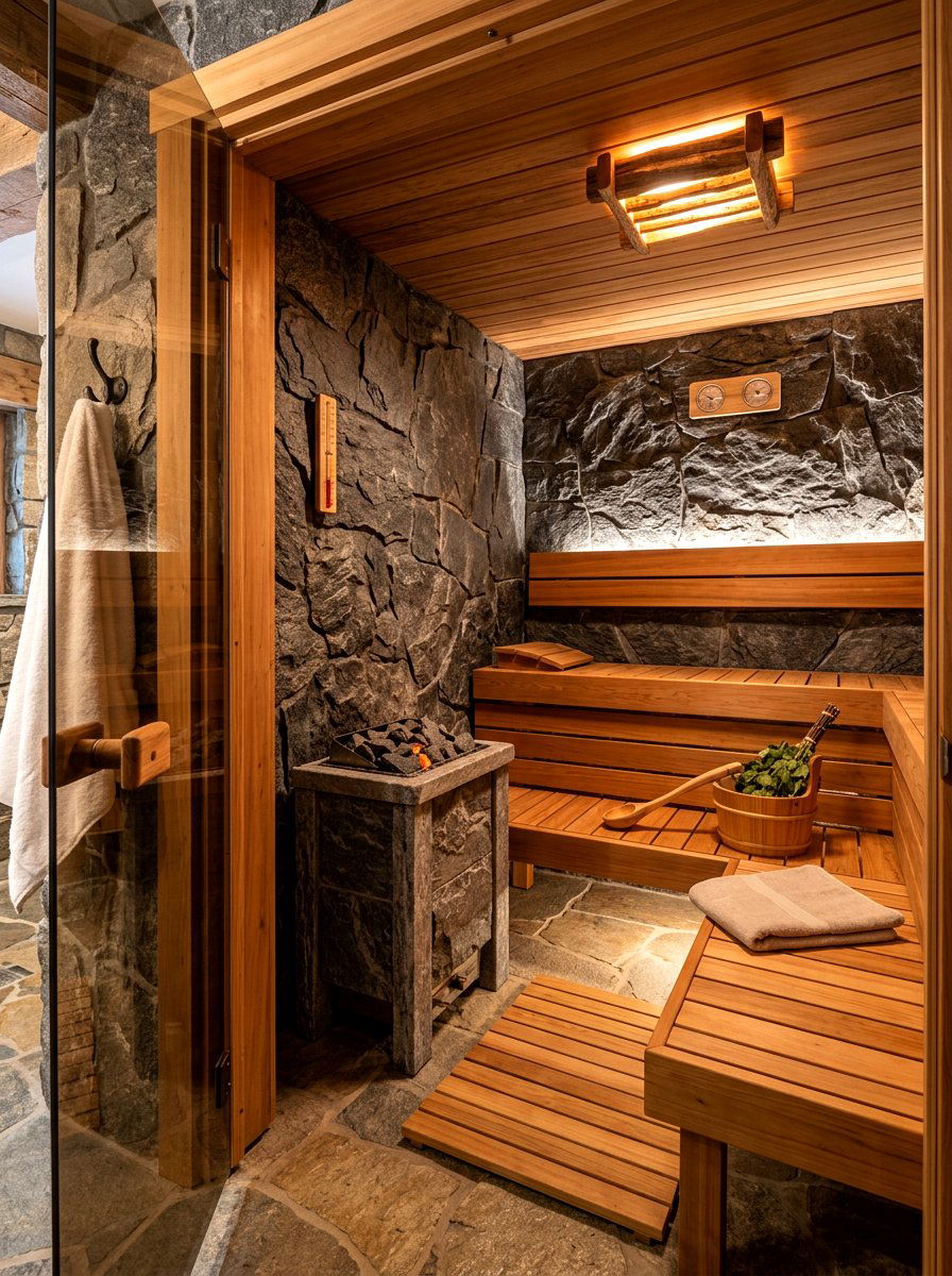 Natural Stone Sauna Bathroom - 30 sauna bathroom ideas