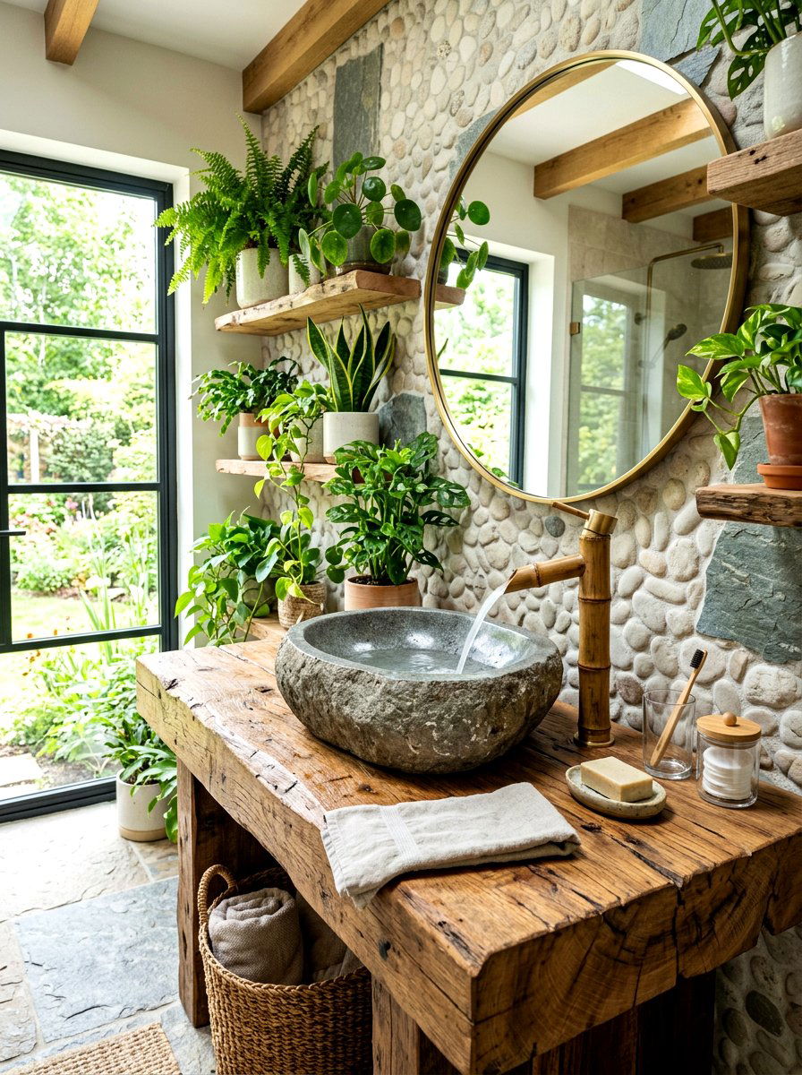Natural Stone Sink - 30 bathroom sink ideas