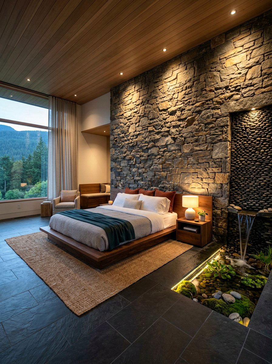 Natural Stone Spa Bedroom - 30 resort bedroom ideas