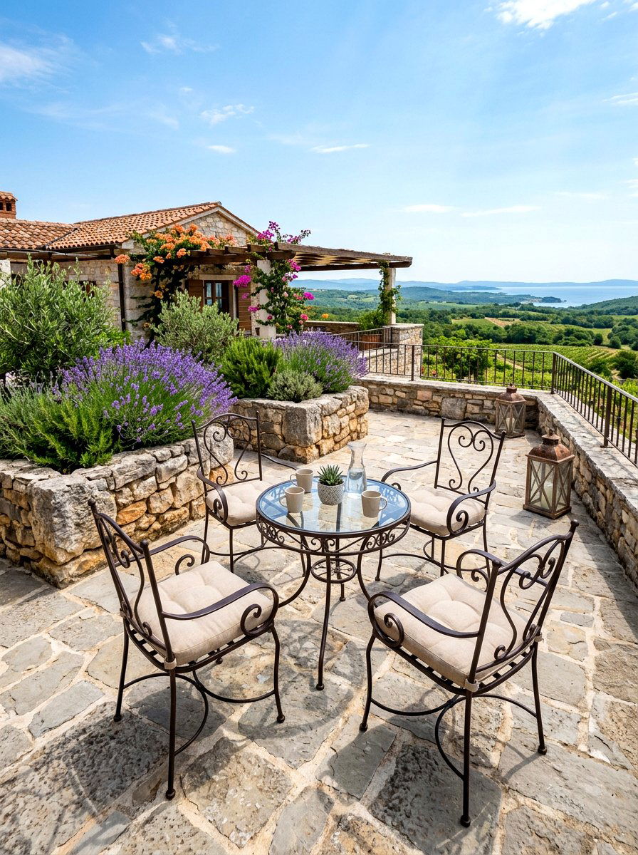 Natural Stone Terrace - 30 poolside lounge ideas