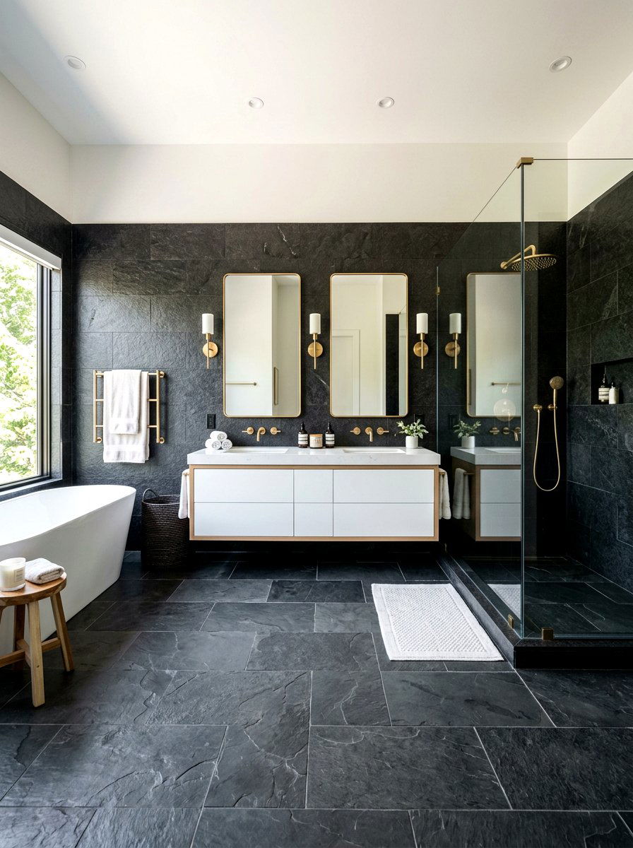 Natural Stone Tile - 30 wellness bathroom ideas