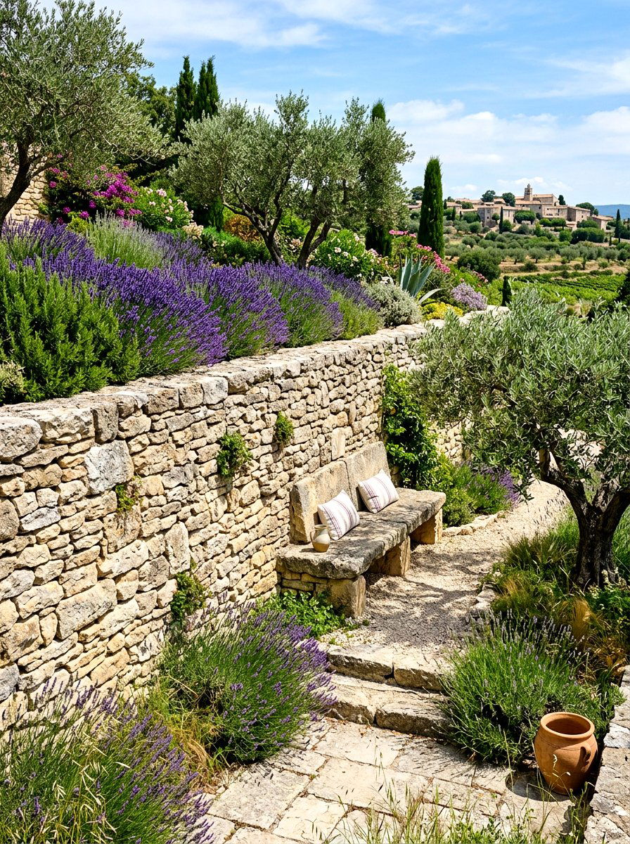 Natural Stone Wall - 30 Mediterranean backyard ideas