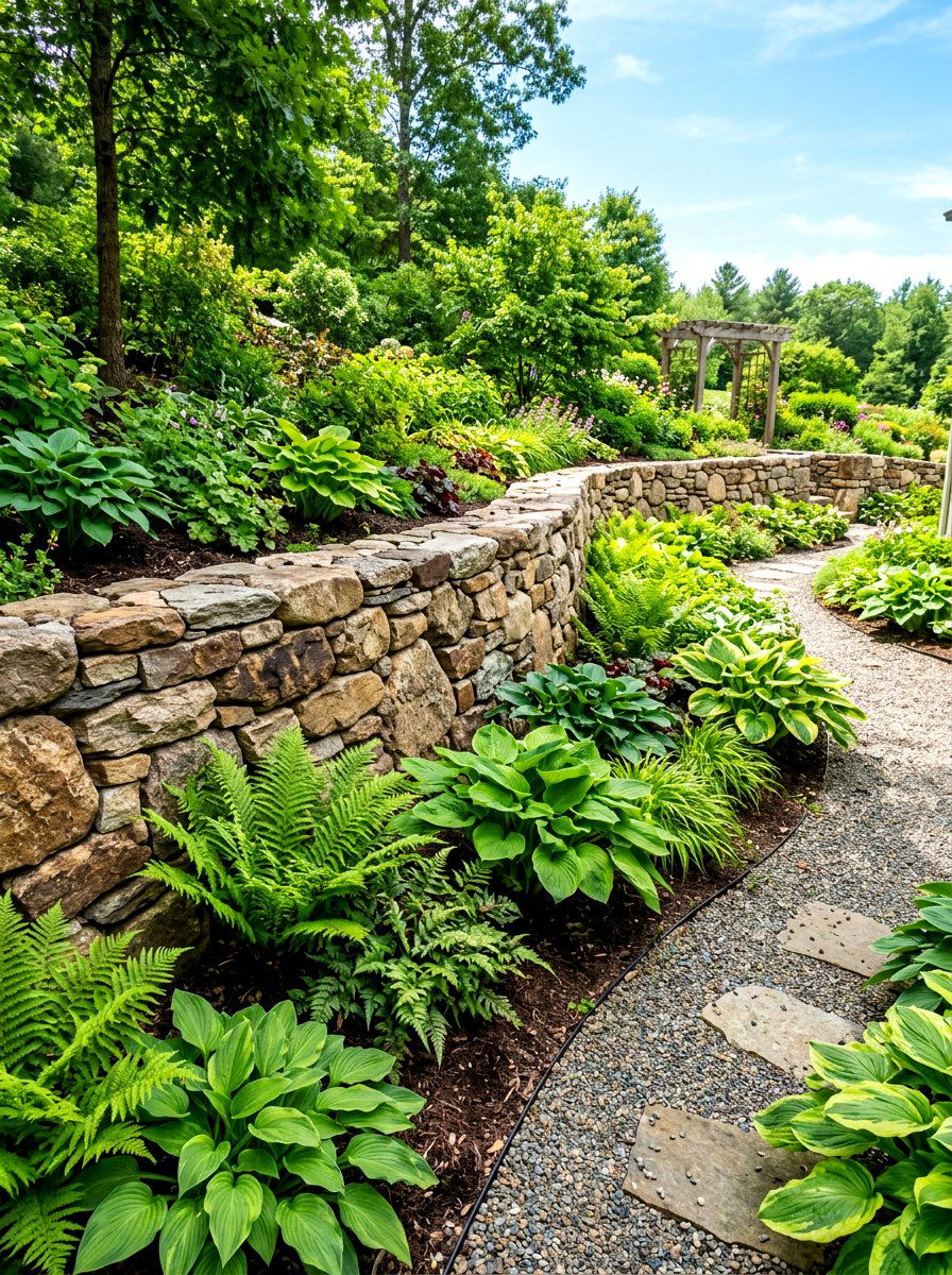 Natural Stone Wall - 30 retaining wall ideas
