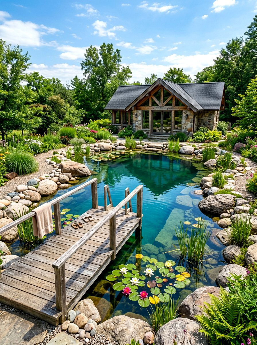 Natural Swimming Pond - 30 small backyard pool ideas
