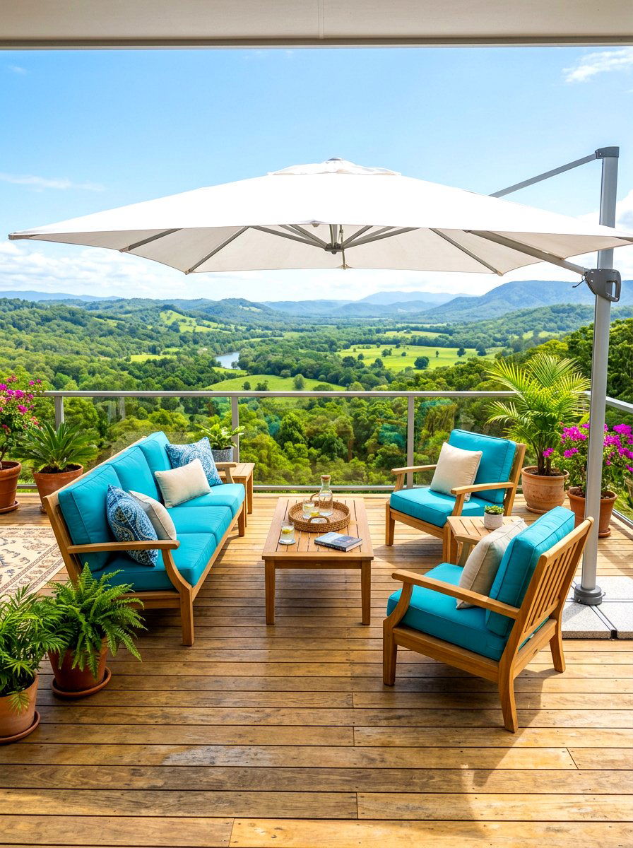 Natural Teak Deck Living - 30 resort patio lounge ideas