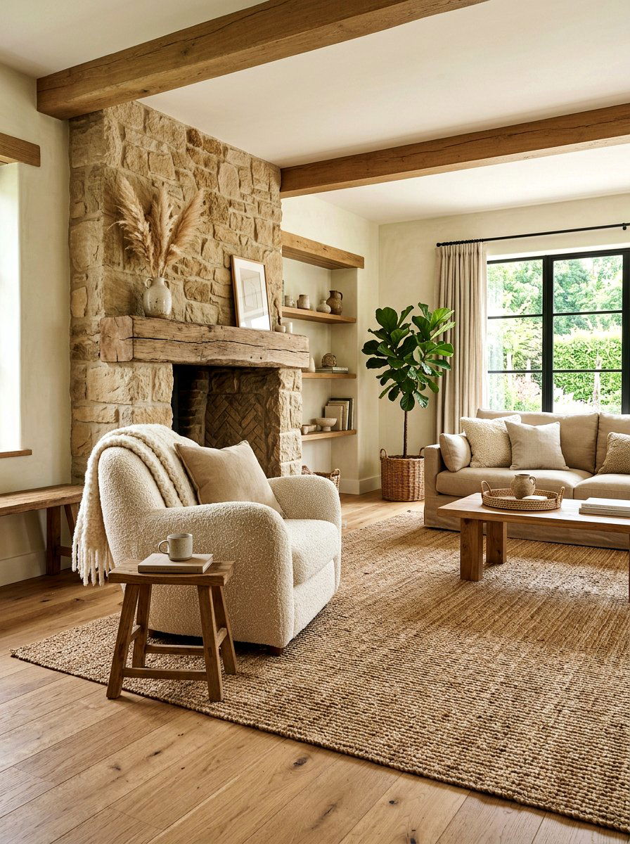 Natural Texture Living Room - 30 luxury living room ideas