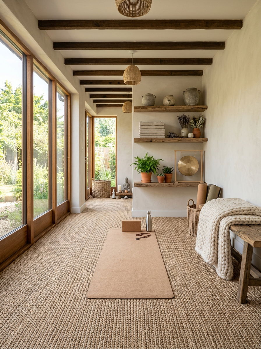 Natural Texture Yoga Studio - 30 yoga studio home ideas