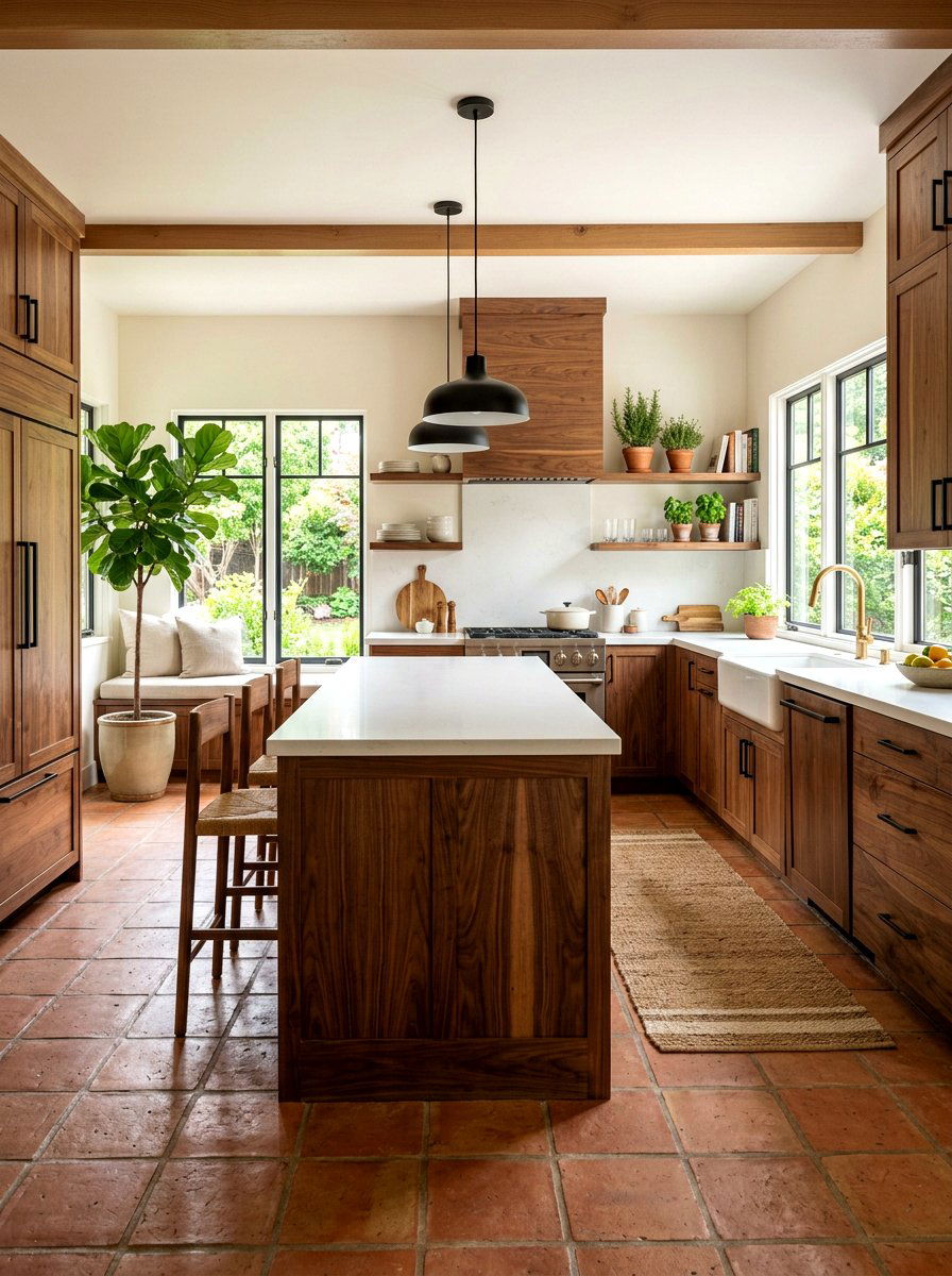 Natural Walnut Kitchen - 30 walnut kitchen cabinet ideas