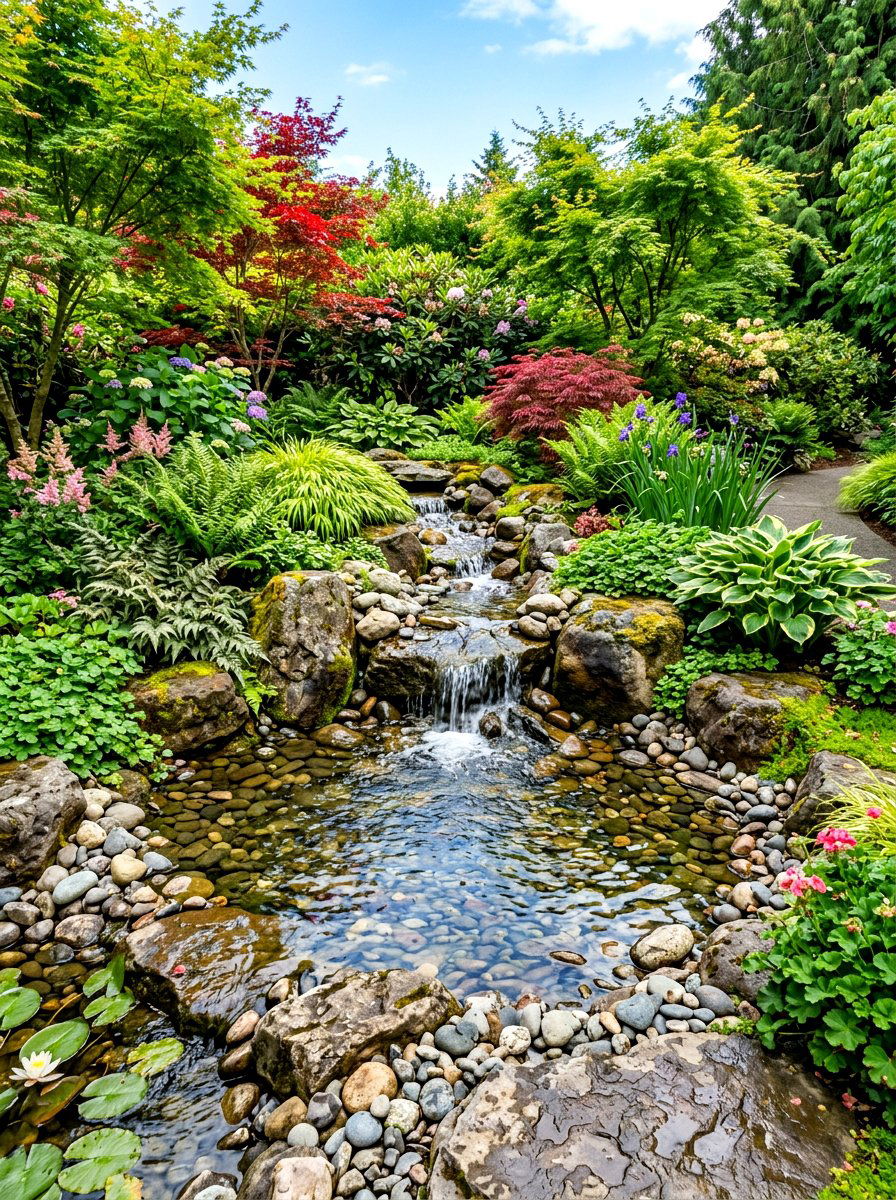 Natural Water Feature - 30 natural landscaping ideas