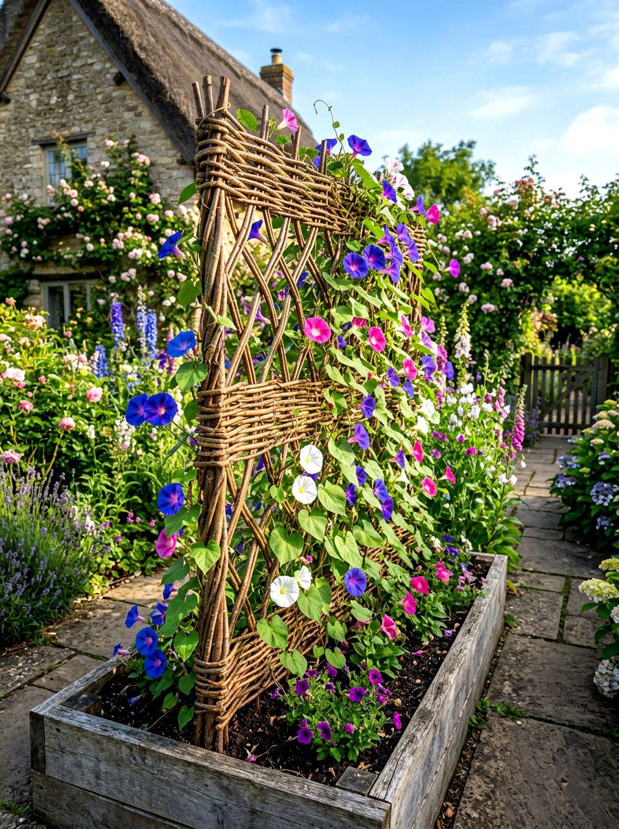 Natural Wattle Garden Trellis - 30 raised bed trellis ideas