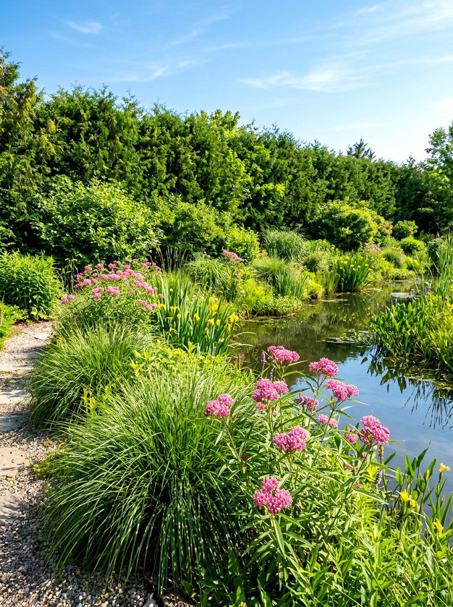 Natural Wetland Garden Border - 30 rainwater garden ideas