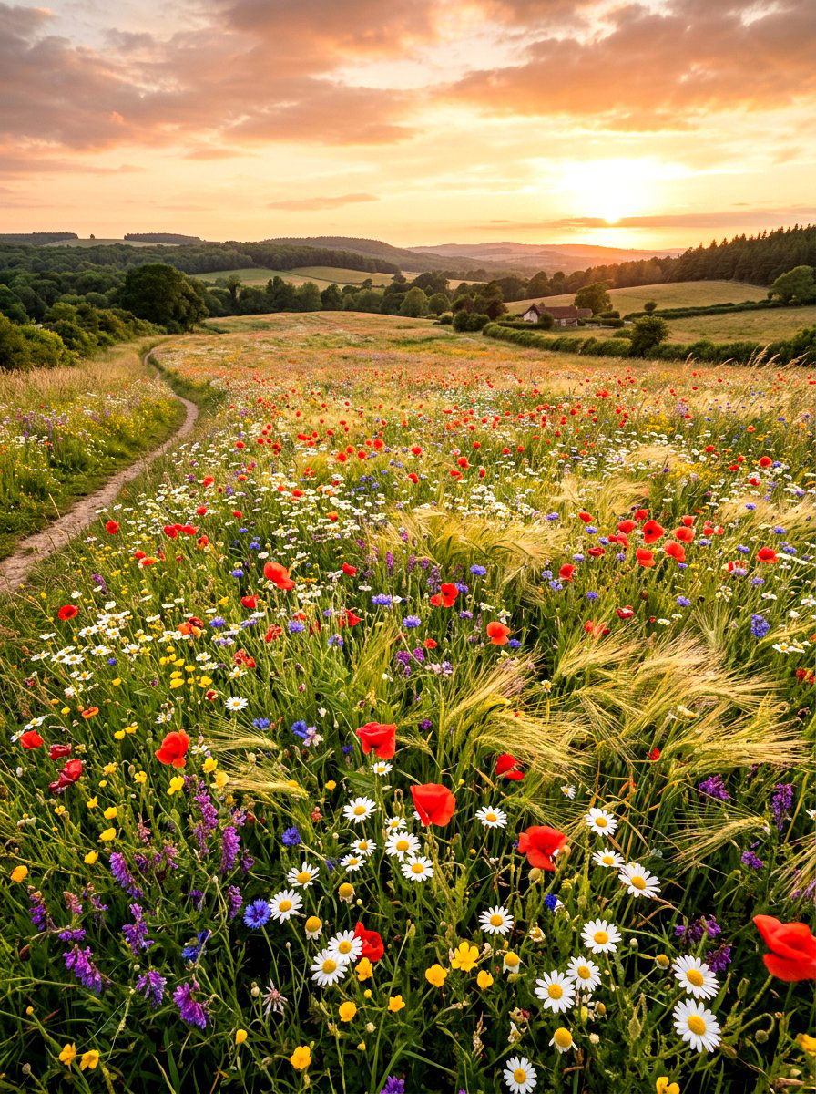 Natural Wildflower Meadow - 30 summer garden ideas