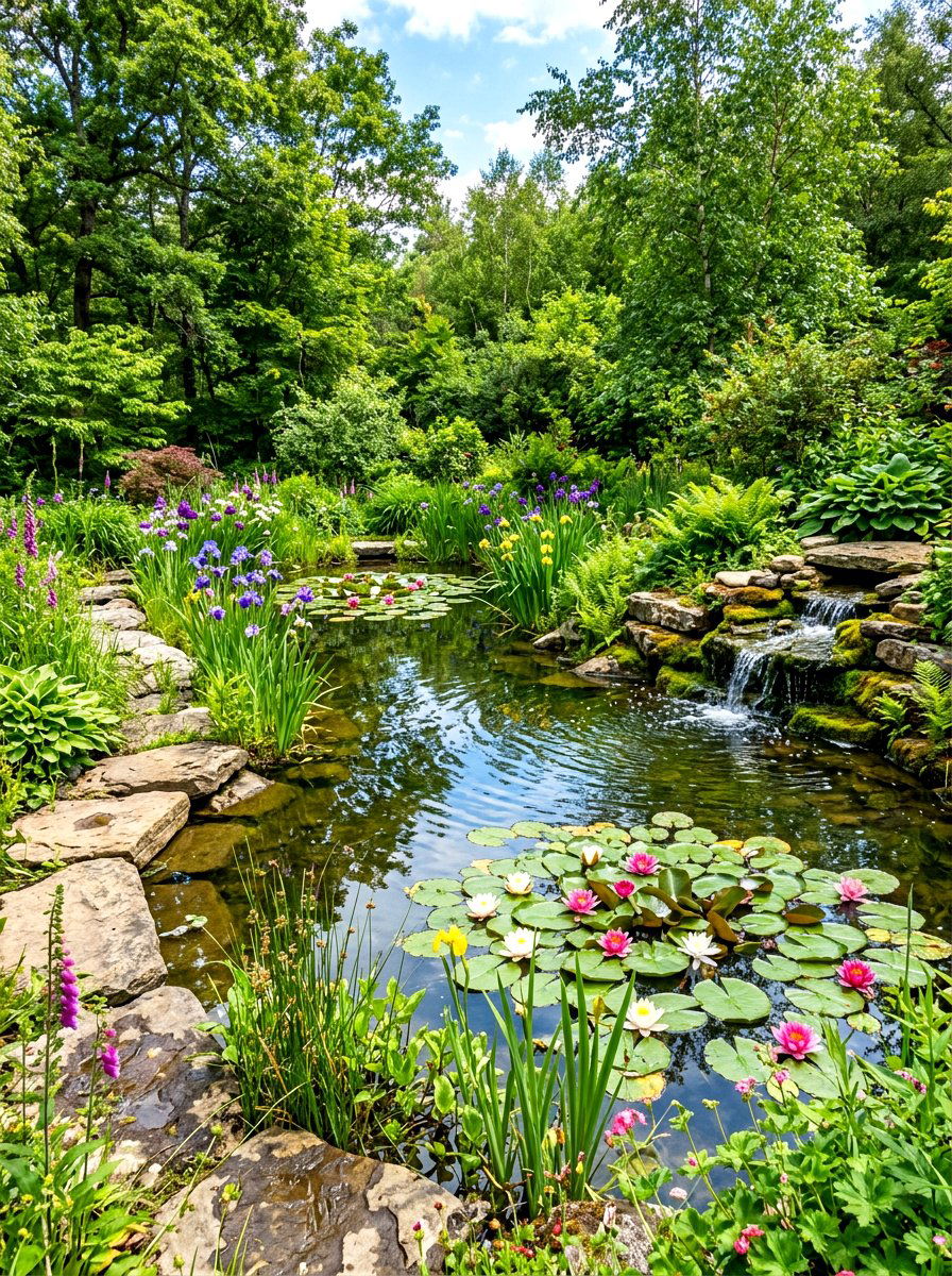 Natural Wildlife Pond - 30 cottage backyard ideas