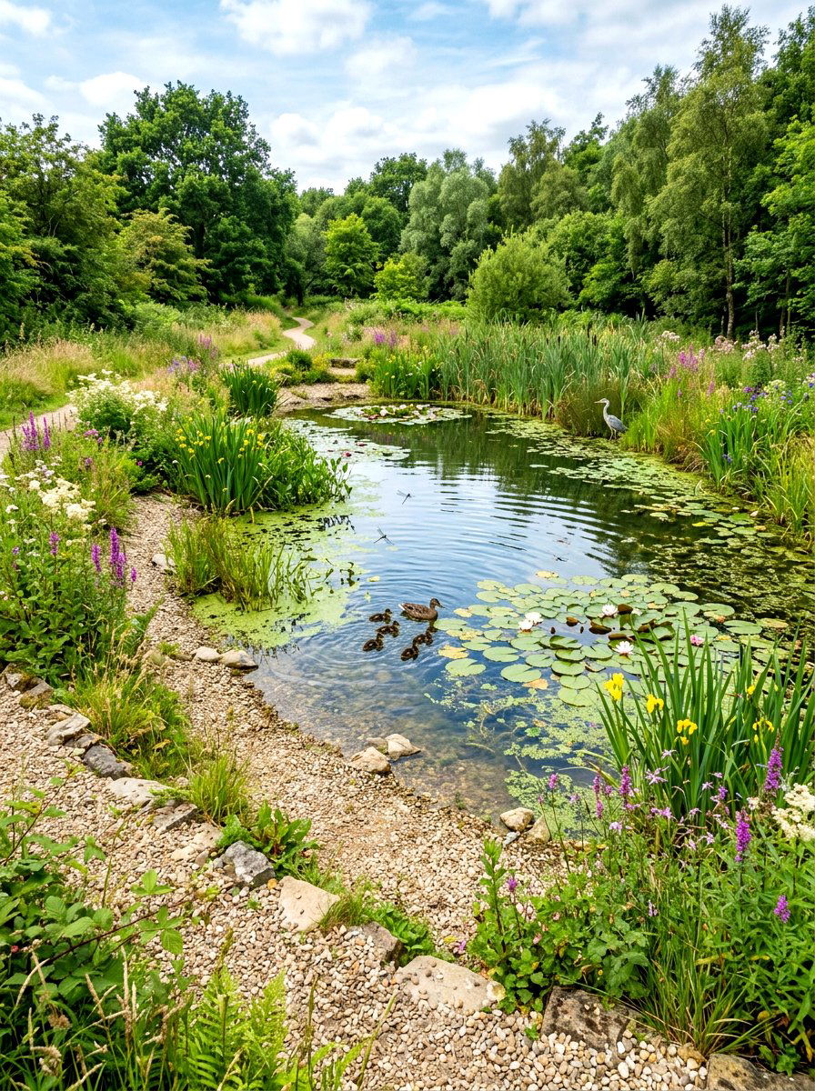 Natural Wildlife Pond - 30 backyard pond ideas