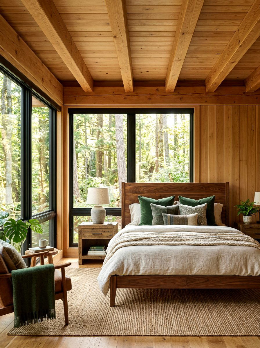 Natural Wood Bedroom - 30 sanctuary bedroom ideas