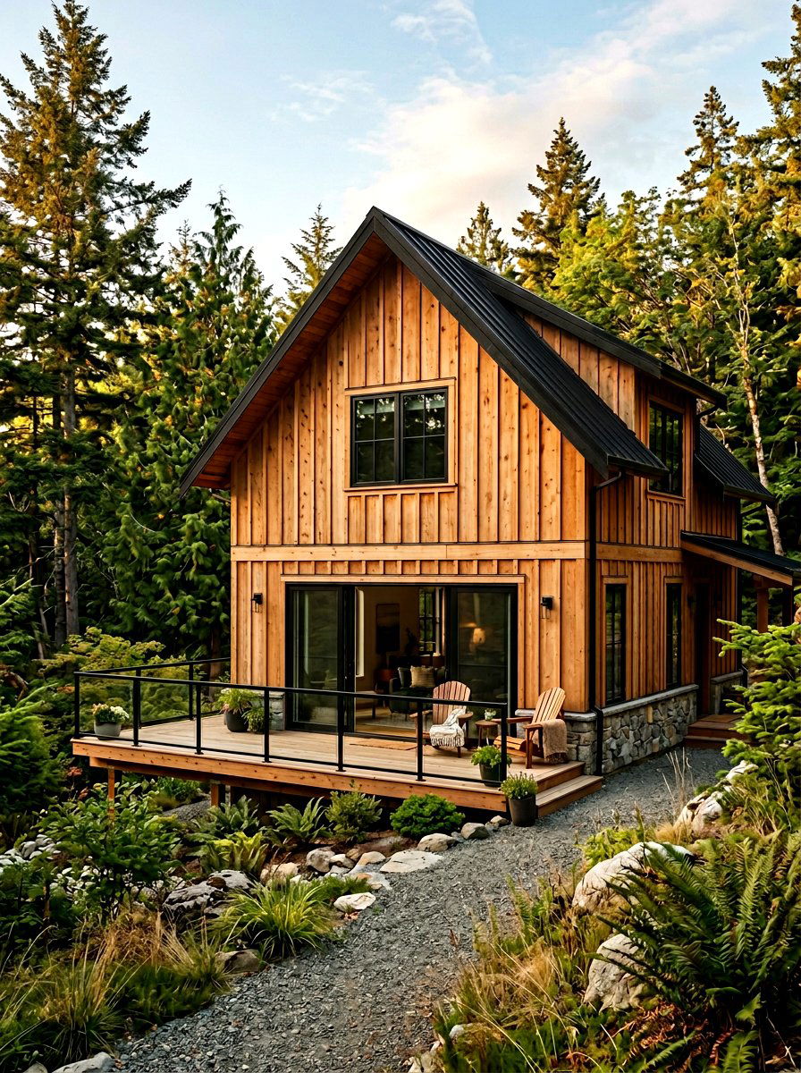 Natural Wood Board And Batten - 30 board and batten exterior ideas