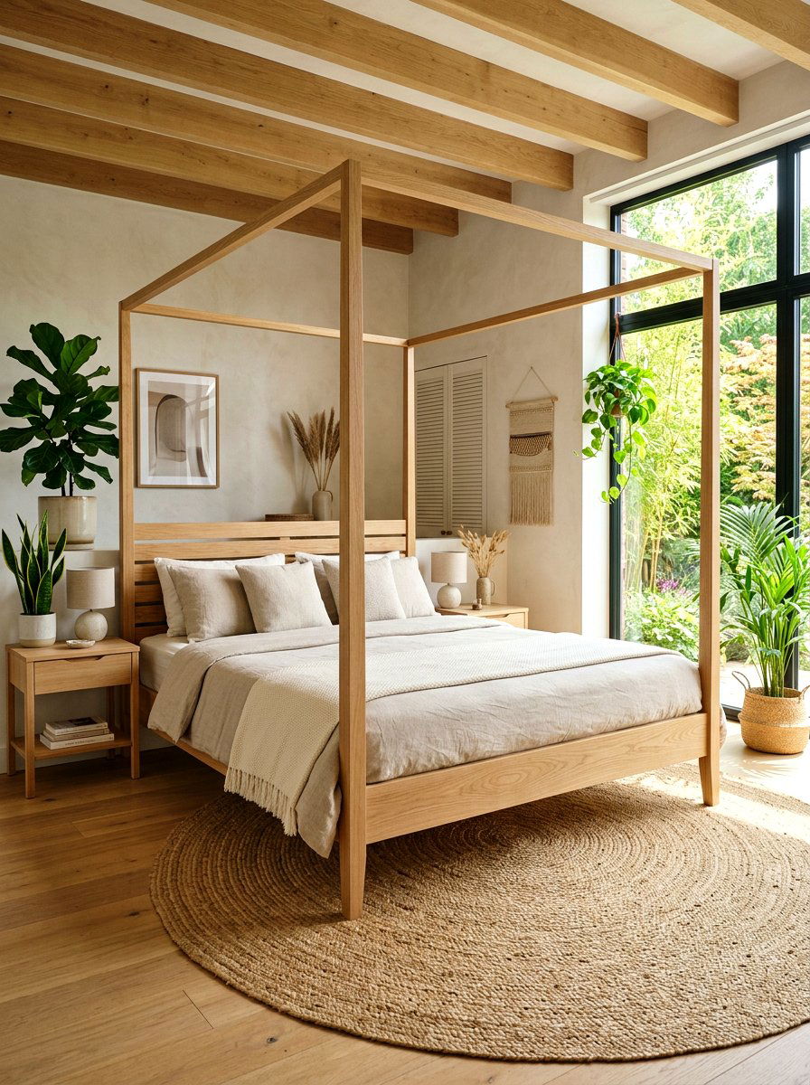 Natural Wood Canopy Bed - 30 statement canopy bed bedroom ideas