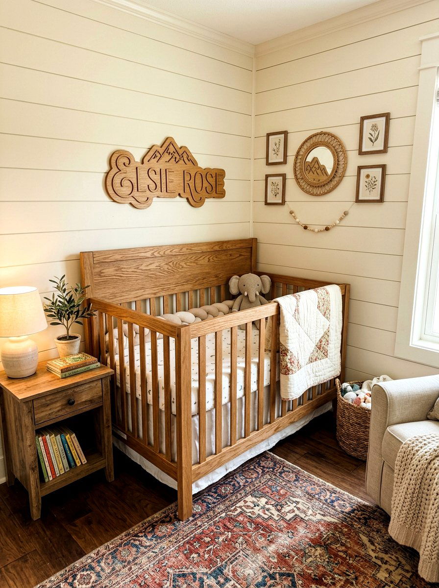 Natural Wood Crib - 30 crib corner styling ideas