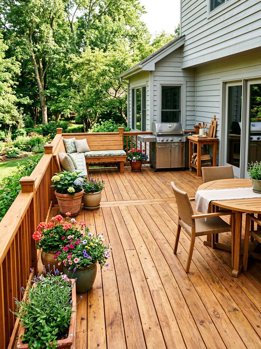 Natural Wood Deck - 30 patio flooring ideas