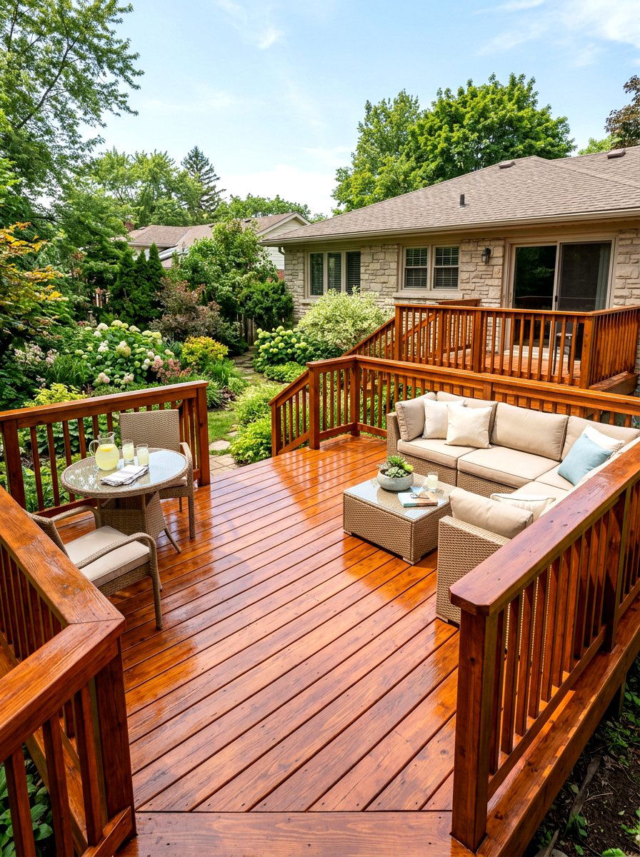 Natural Wood Deck Stain - 30 deck makeover ideas