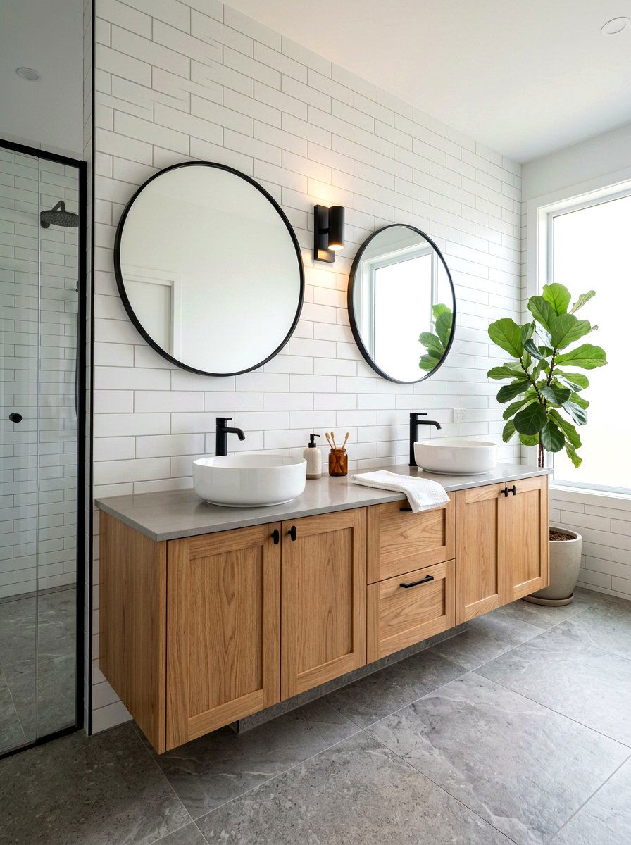 Natural Wood Floating Vanity Bathroom - 30 floating vanity ideas