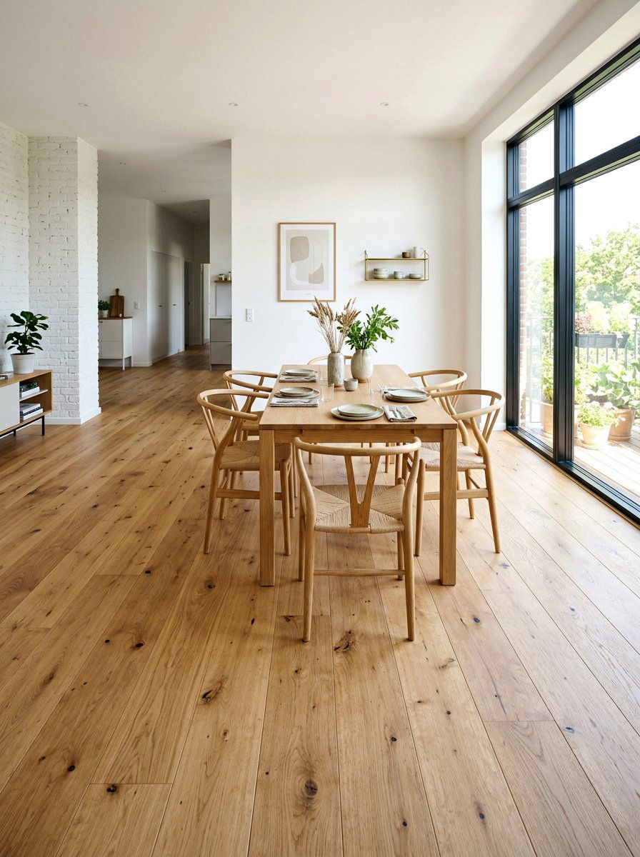 Natural Wood Flooring - 30 rustic dining room ideas