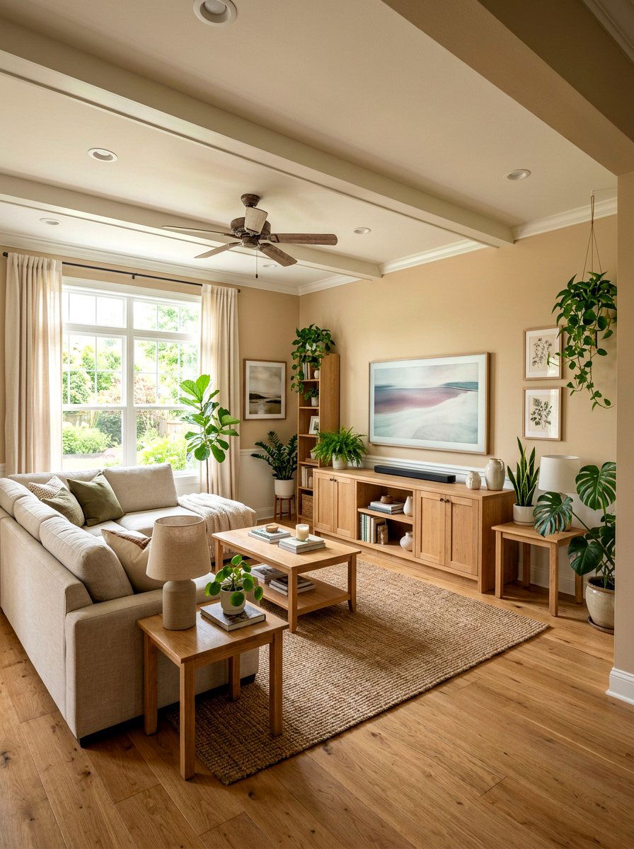 Natural Wood Furniture - 30 toasted beige living room ideas