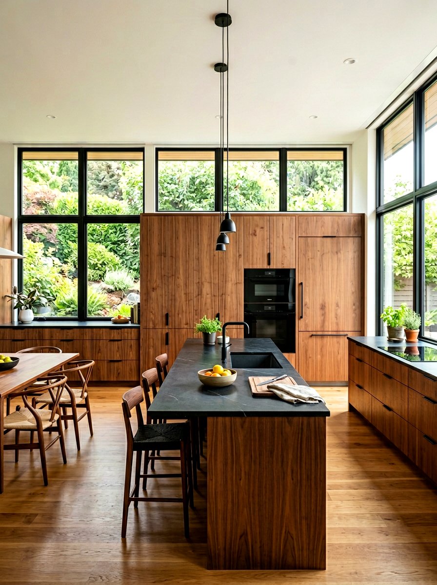 Natural Wood Kitchen Wall - 30 floor to ceiling kitchen cabinets ideas