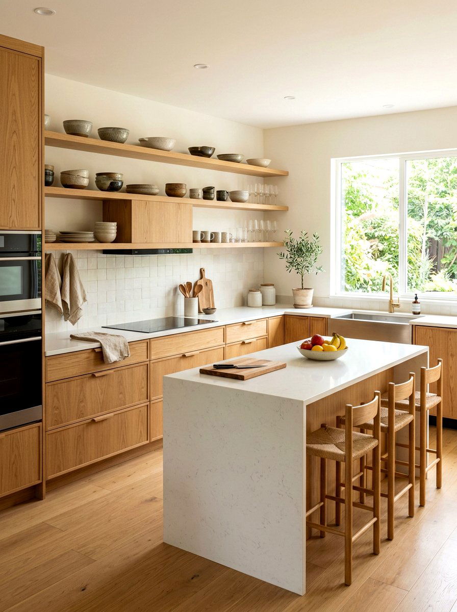 Natural Wood Kitchen - 30 Japandi decor ideas
