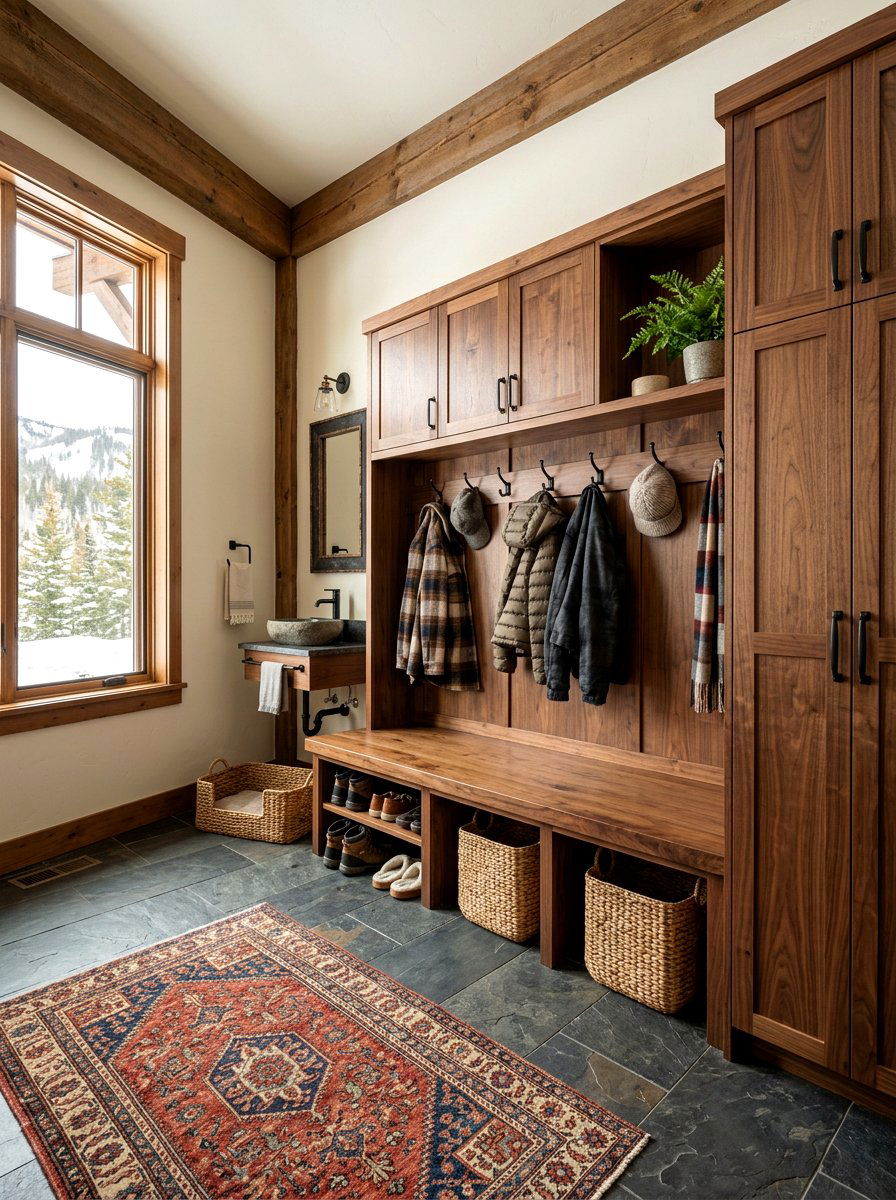 Natural Wood Mudroom - 30 mudroom storage ideas