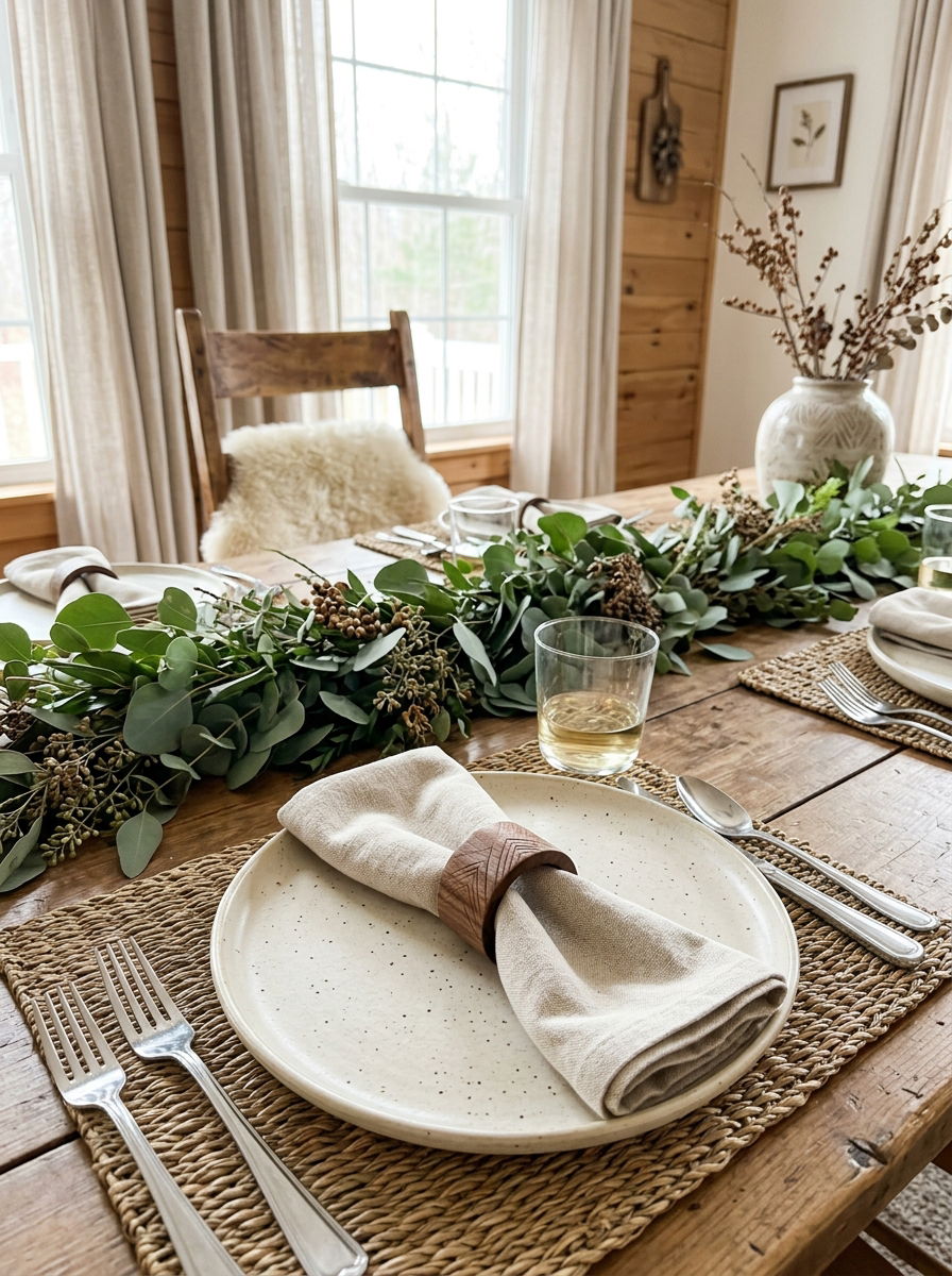 Natural Wood Napkin Ring - 30 napkin ring ideas
