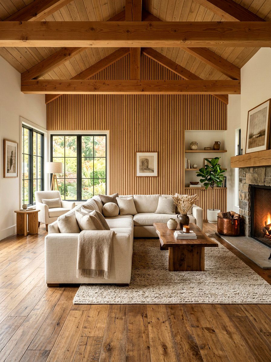 Natural Wood Neutral Living Room - 30 neutral living room ideas