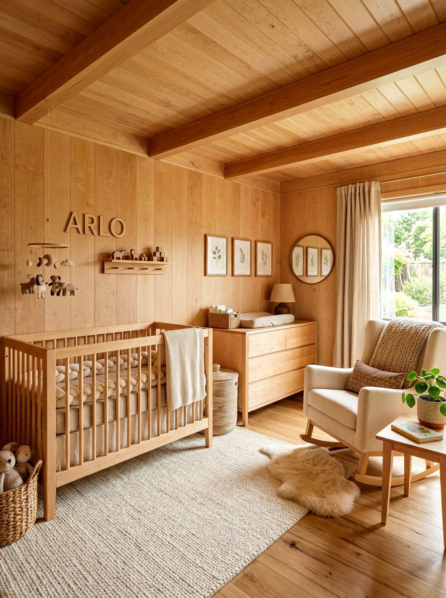 Natural Wood Neutral Nursery - 30 neutral nursery ideas