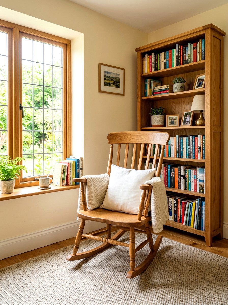 Natural Wood Nook - 30 nursery reading nook ideas