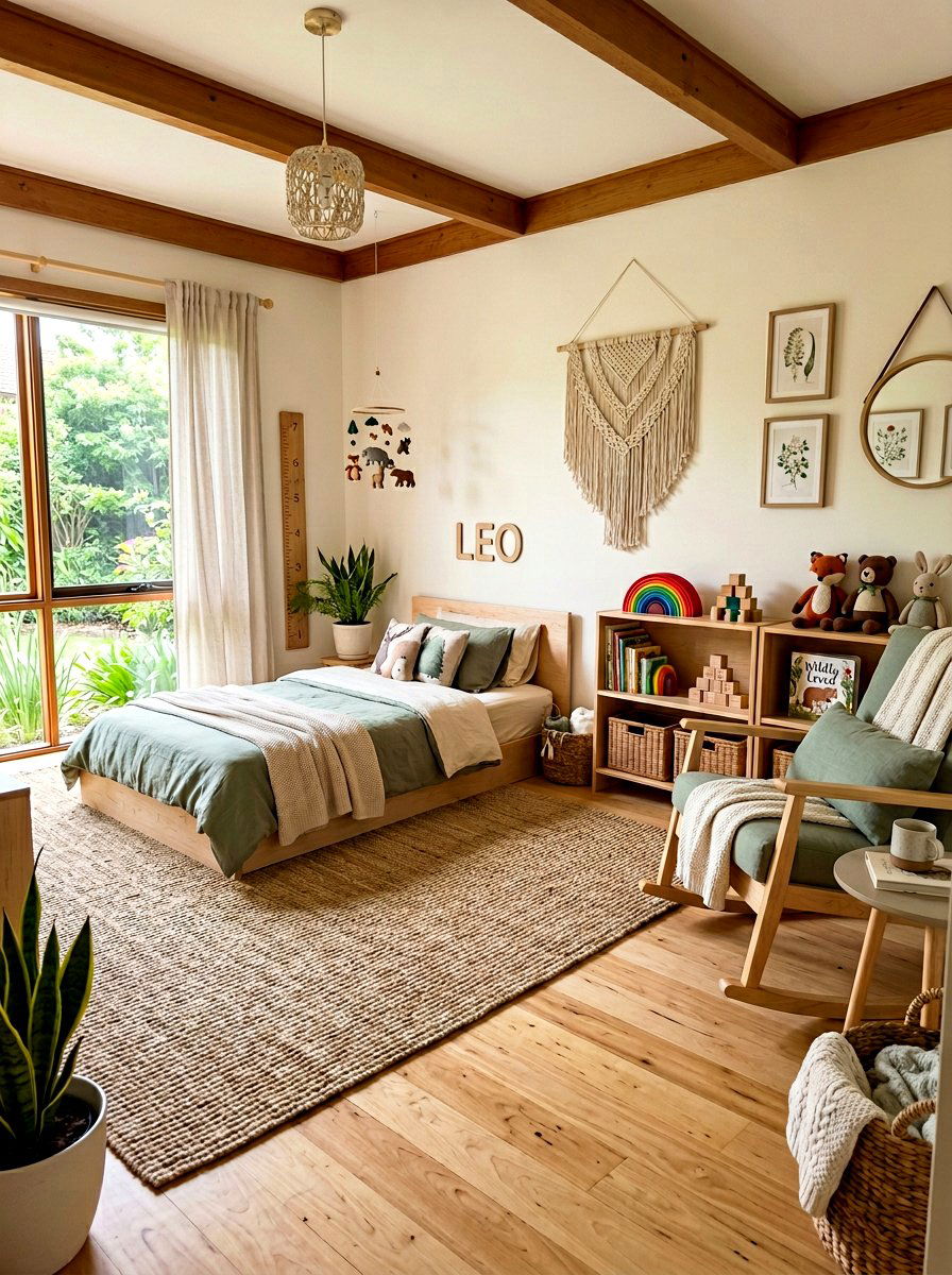 Natural Wood Nursery - 30 montessori bedroom ideas