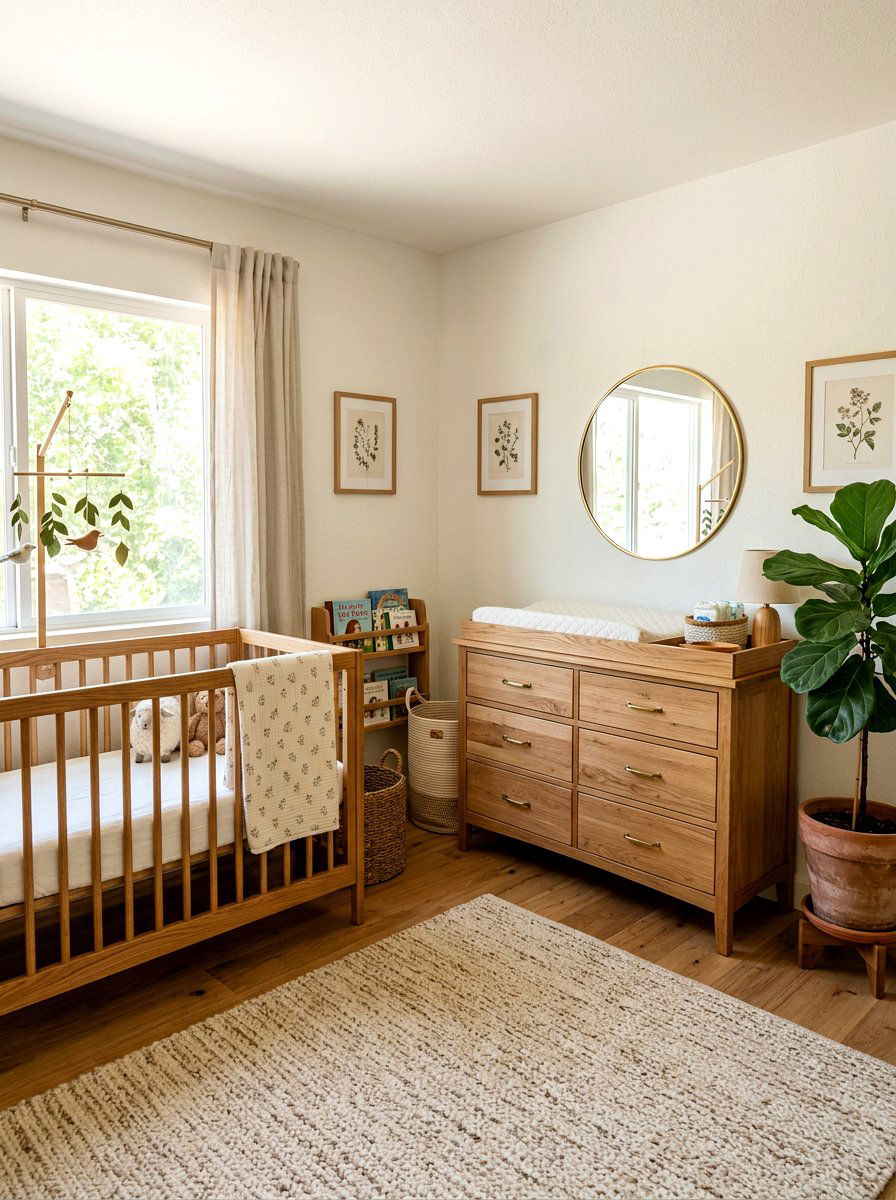 Natural Wood Nursery - 30 quiet luxury nursery ideas