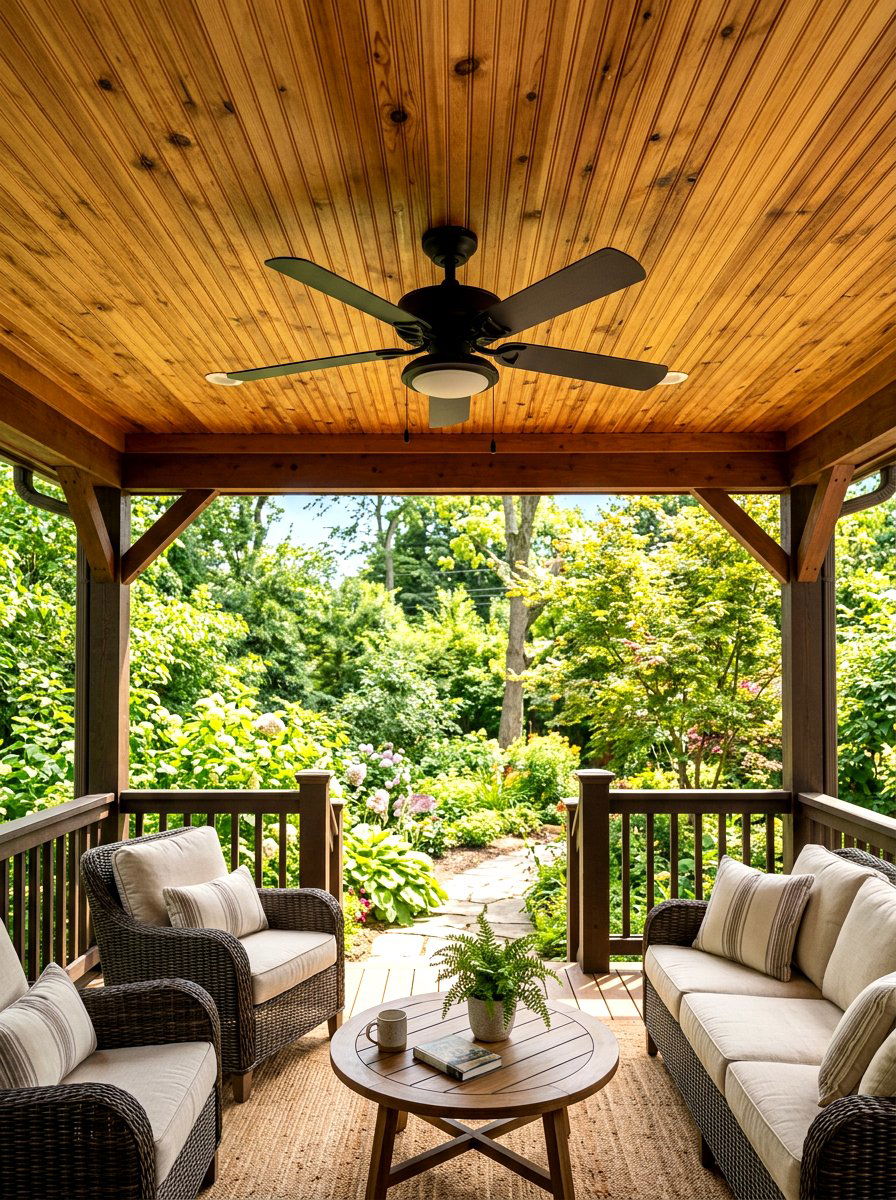 Natural Wood Porch Beadboard - 30 beadboard ceiling ideas