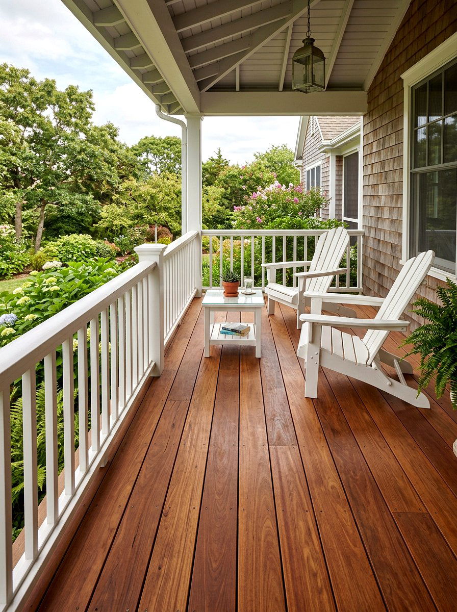 Natural Wood Porch Flooring - 30 coastal prep porch ideas