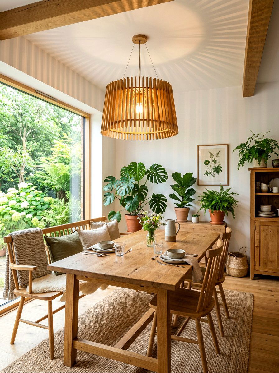 Natural Wood Slate Light - 30 dining room lighting ideas