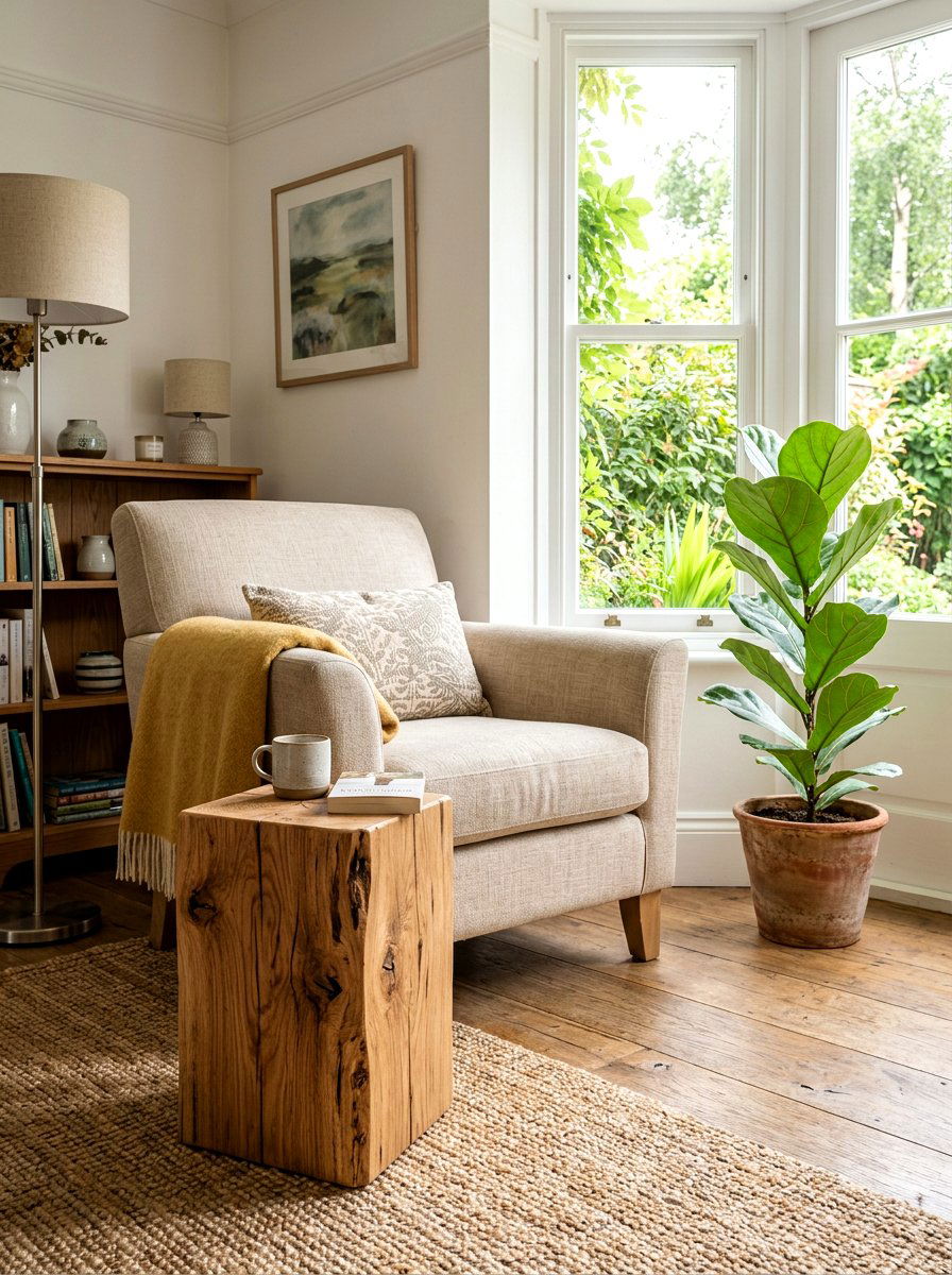 Natural Wood Stool - 30 accent stool ideas