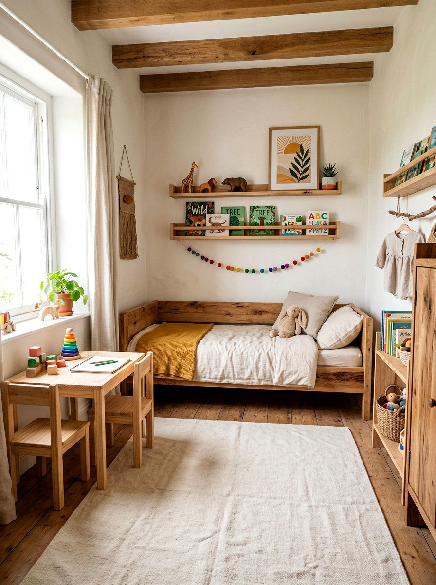 Natural Wood Toddler Room - 30 neutral toddler room ideas