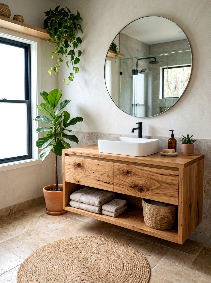 Natural Wood Vanity - 30 wood vanity ideas