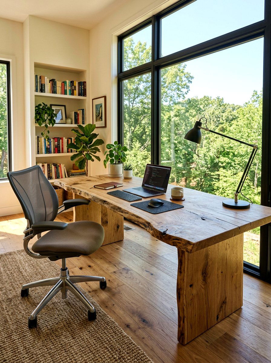 Natural Wood Writing Surface - 30 author office ideas