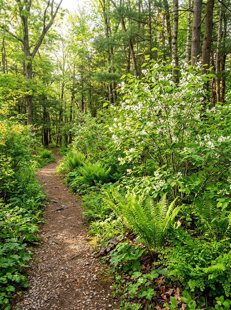 Natural Woodland Border - 30 layered hedge front yard ideas