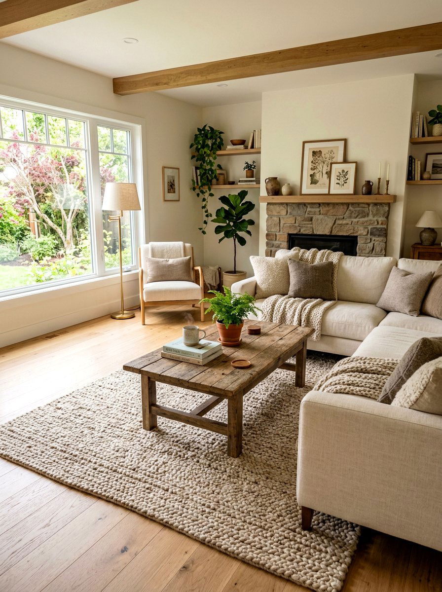 Natural Wool Area Rug - 30 invisible wellness home ideas