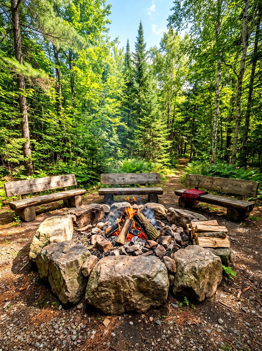 Natural boulder fire pit - 30 diy style fire pit ideas