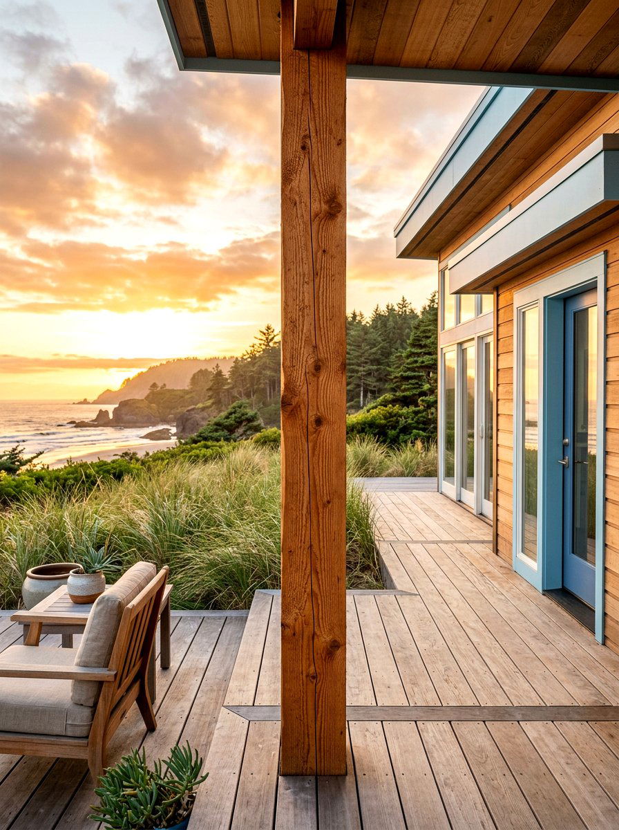 Natural cedar porch column - 30 porch column ideas