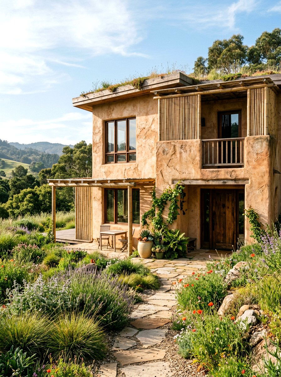 Natural clay plaster facade - 30 clay stucco exterior ideas